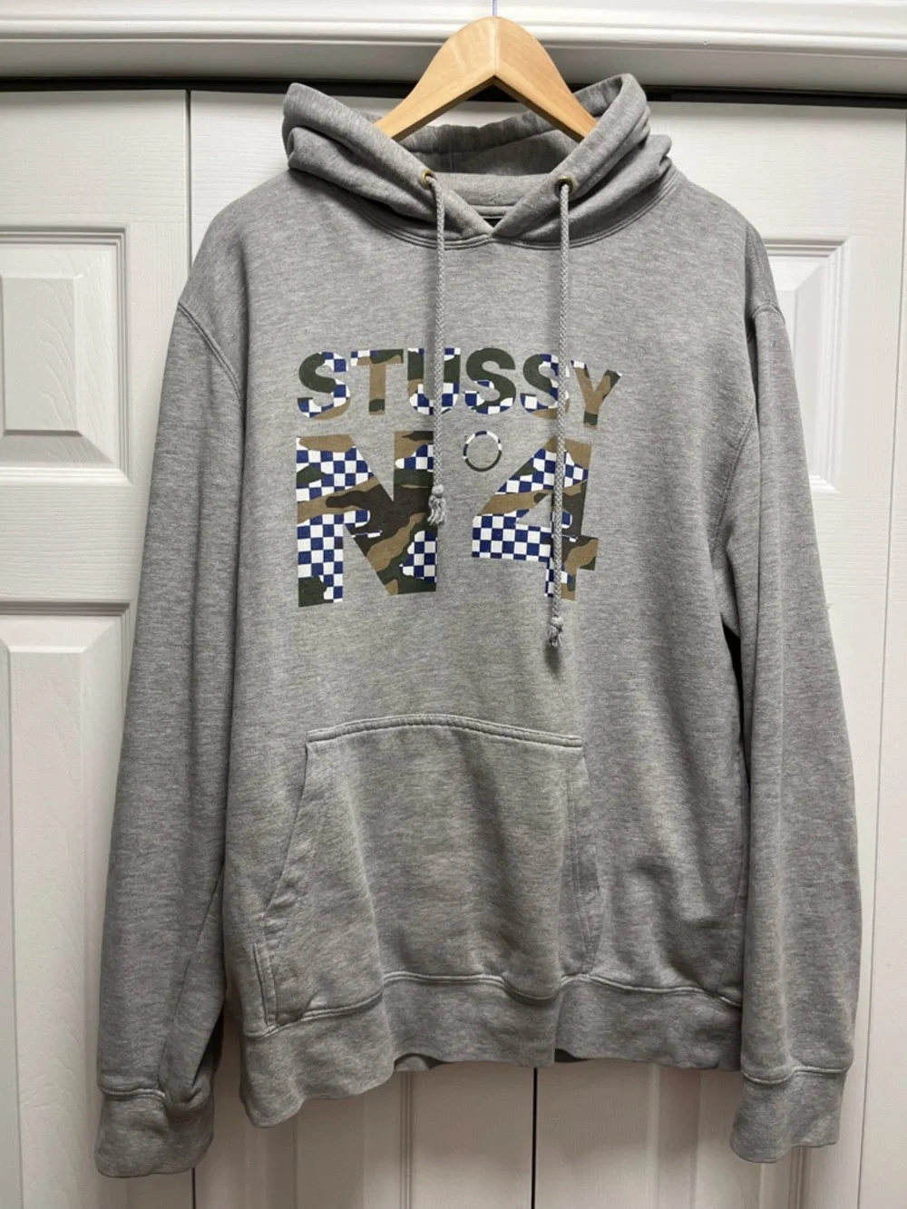 2000s Stussy Hoodie with Camo & Blue Graphic - Picture 1 of 16